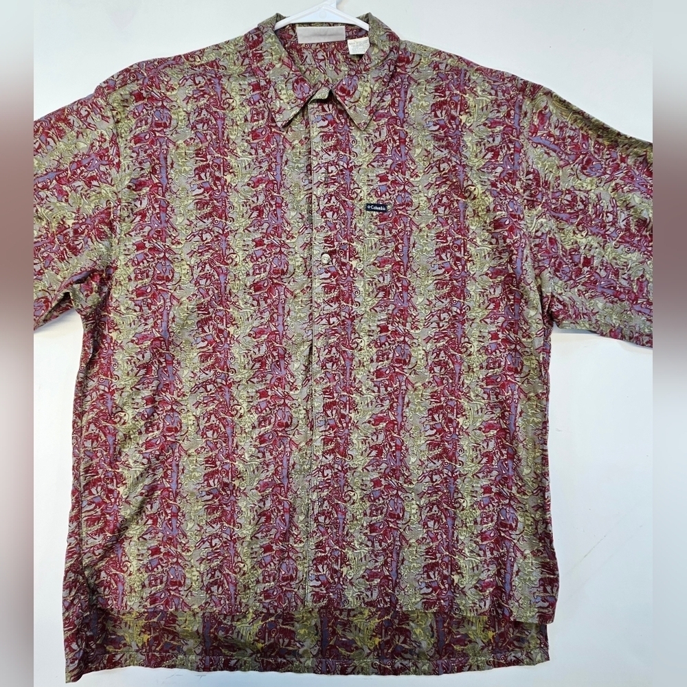 Columbia Men's Casual Short Sleeve Shirt Size Large Classic fit 100% Cotton 7069